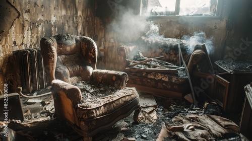 Furniture in room burnt in arson investigation