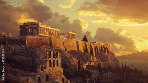 the Acropolis, Athens, Greece, ancient citadel, historical ruins,nice mood on nice background