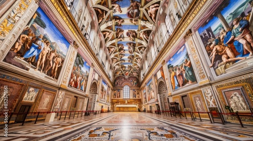 the Sistine Chapel, Vatican City, renowned chapel, Michelangelos frescoes,nice mood on nice background