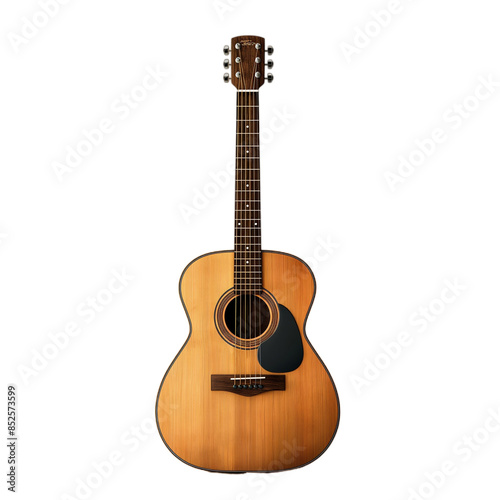 Vintage Acoustic Guitar isolated on transparent background