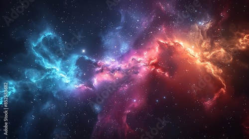 An abstract design of animated shooting stars crossing a galactic outer space background. The vibrant colors of nebulas and distant galaxies provide a stunning cosmic backdrop.