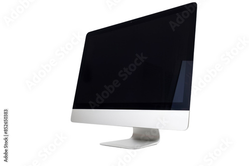 Sleek and modern desktop computer monitor with a large screen and minimalist design, perfect for professional and home use.