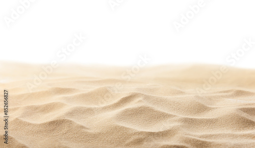 beach sand from front view, on white isolated background