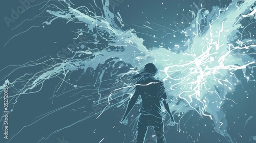Bursting Magical Energy Visualized in a Minimalist Art