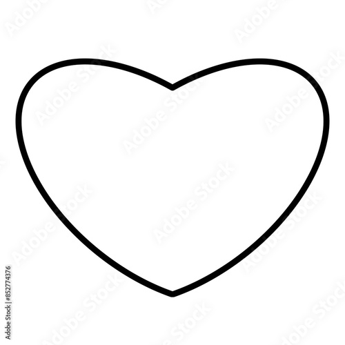 Heart Shape Outline On White Background. Symbol, Icon, For Brush Procreate, Coloring Picture, Digital Art, Procreate Pocket