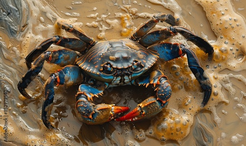 Crab scuttling on the sand