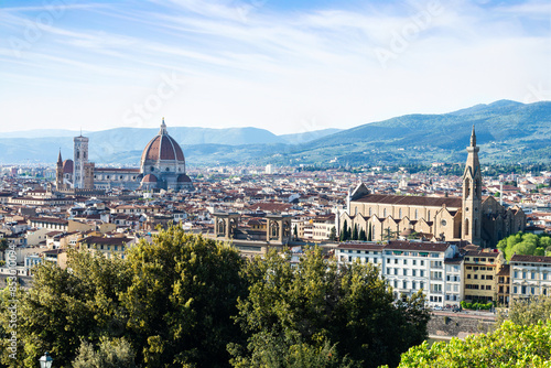 Florence, Italy-April 19, 2024: Panoramic View of Florence Skyline