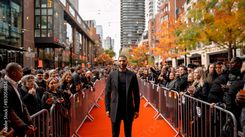 African American actor on red carpet