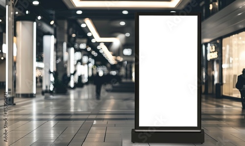  Digital media blank black and white screen modern panel signboard for advertisement design in shopping center gallery