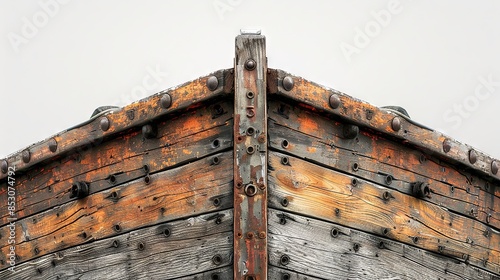 Weathered Wooden Boat Bow: Vintage Texture and Patina in Maritime Art