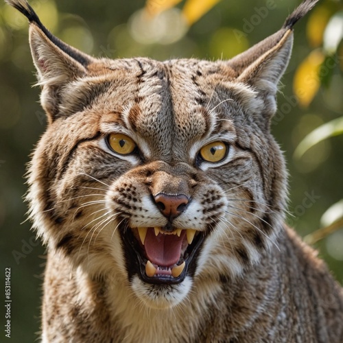 Wild Bobcat in the Shadows Fierce Predator in Closeup