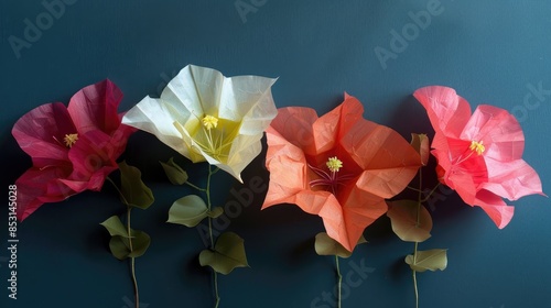 Paper like Bougenville Flowers and their Three Distinct Colors