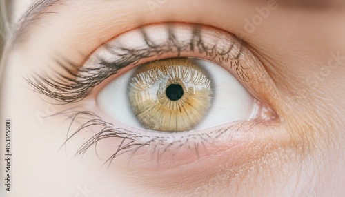 close up of a hazel human female right eyeball