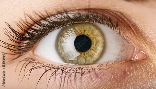 close up of a hazel human female right eyeball