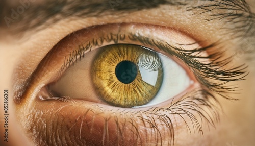 close up of a hazel human male right eyeball