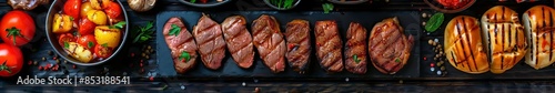 background of meat dishes close up.
