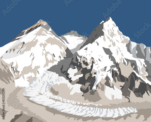 mount Everest Lhotse and Nuptse Nepal Himalaya mountain