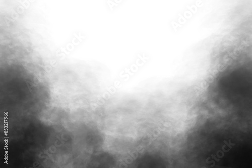 Realistic black smoke or fog isolated white background. Rising smoke Texture overlays. Graphic design element, decoration , Smoke PNG