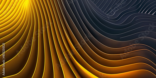 Abstract background with yellow stripes and gradient lines. Futuristic style. Aspect ratio 2:1