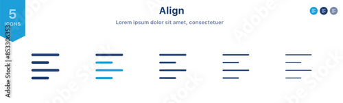 Text align icon set. Paragraph alignment vector icon , Align left icon