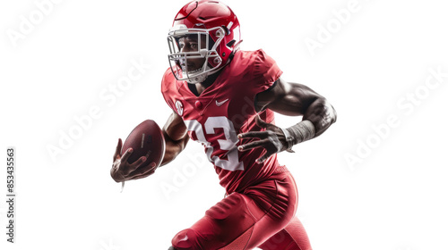 Rugby player, american football player on white background