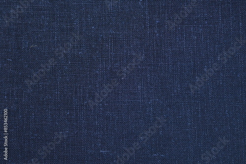 blue hemp viscose natural fabric cloth color, sackcloth rough texture of textile fashion abstract background