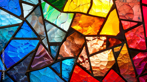 Colorful stained glass broken. Texture background.
