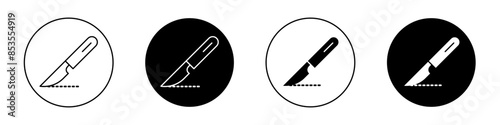 Scalpel path vector icon symbol in flat style.