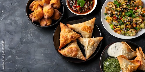 Indulge in Authentic Homemade Local Dishes Samosas, Haleem, Baklava, and Fattoush. Concept Local Cuisine, Homemade Dishes, Samosas, Haleem, Baklava, Fattoush