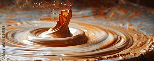 Abstract swirl of liquid creating a mesmerizing pattern.