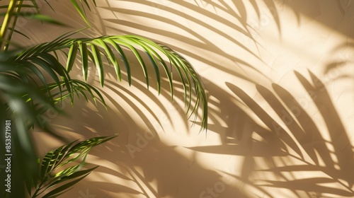 The palm leaves and shadows