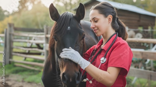 The Veterinarian with Horse