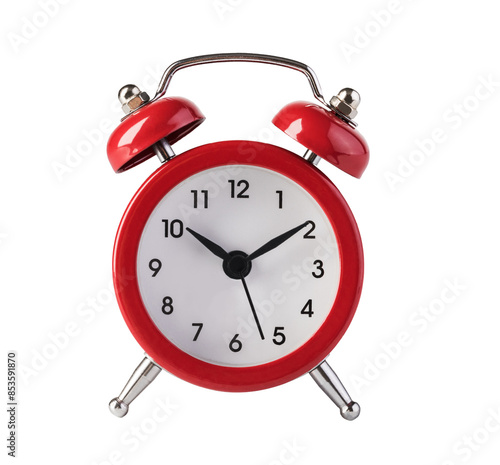 red alarm clock isolated 