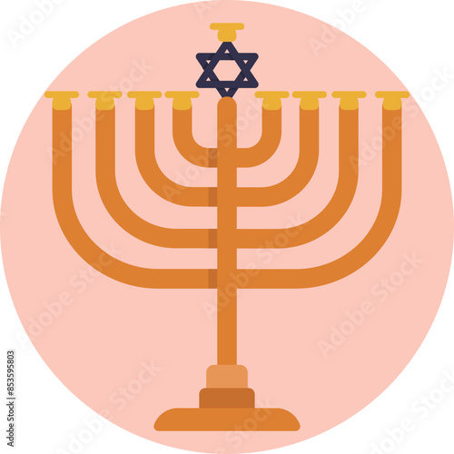 The Menorah icon represents the seven-branched candelabrum used in the ancient Holy Temple in Jerusalem, a symbol of Judaism and its enduring history.