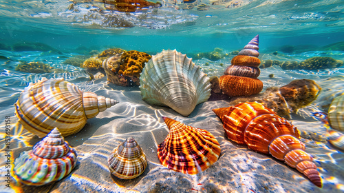 Underwater Sea Mollusks