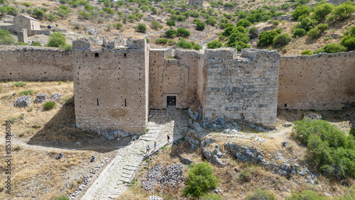 Acrocorinth fortress, Upper Corinth, the acropolis of ancient Corinth Peloponnese, Greece