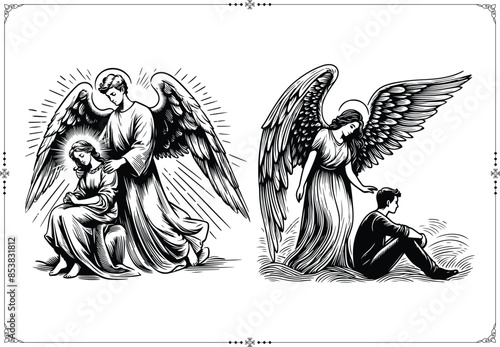 Guardian Angel - Vector Illustration 