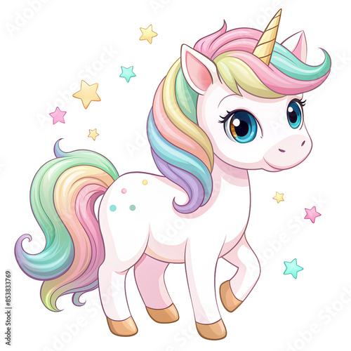 A cartoon drawing of a unicorn with the words unicorn on it