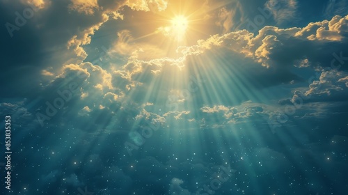 Sacred Light Beams From Heaven Representing God's Presence and Love