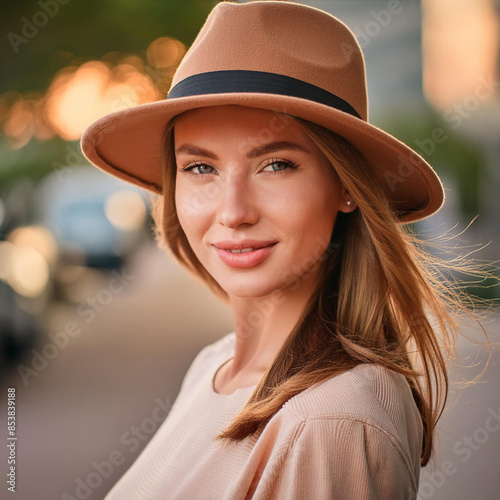 Piękna kobieta w kapeluszu