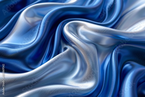 Blue silver silk
