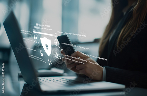 Business person explore the core of cyber security. Delve into cyber protection methods, cyber threats, and bolster cyber security stance. Essential for navigating the age EIDE