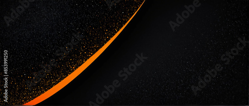  Dark noisy grainy poster background, orange black abstract glowing shape, header cover backdrop design noise texture banner, copy space 