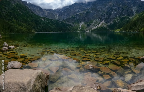 mountain lake mountain peak Morskie Oko Zakopane Poland view landscape