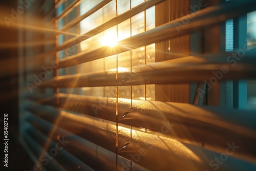Sunlight through window blinds