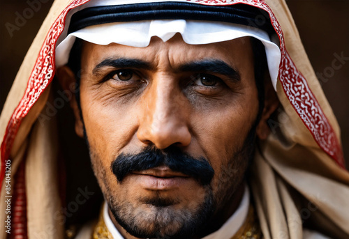 Middle eastern man in traditional clothing - AI generated