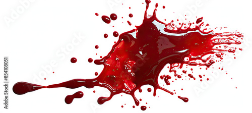 Abstract stains, splashes of real blood isolated on white background