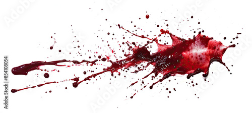 Abstract stains, splashes of real blood isolated on white background