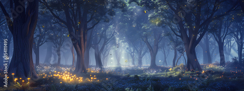 Mystical Moonlit Forest