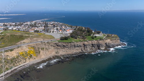 Aerial View of Point Fermin and California Coast, San Pedro, Los Angeles County 